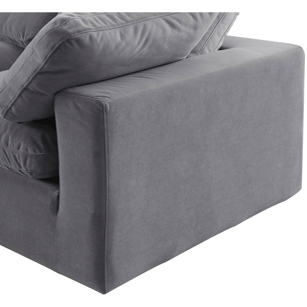 Comfy Grey Velvet Modular Sectional