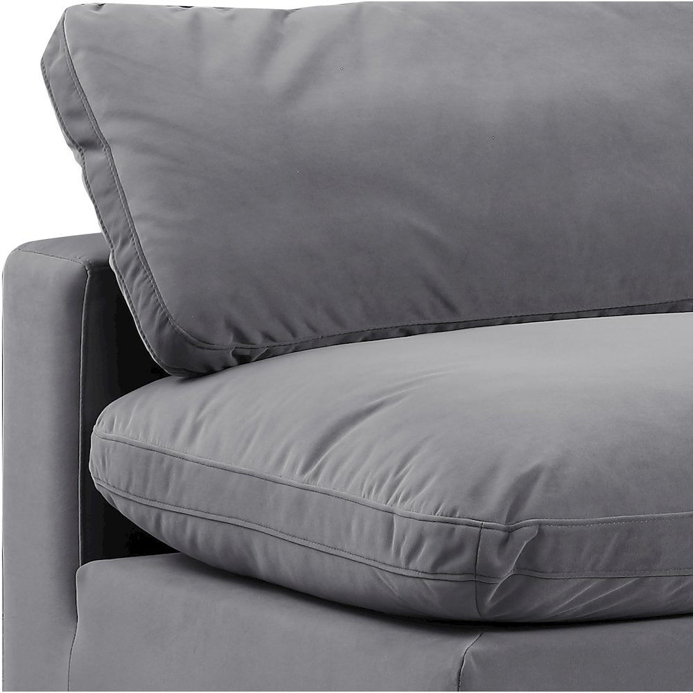 Comfy Grey Velvet Modular Sectional