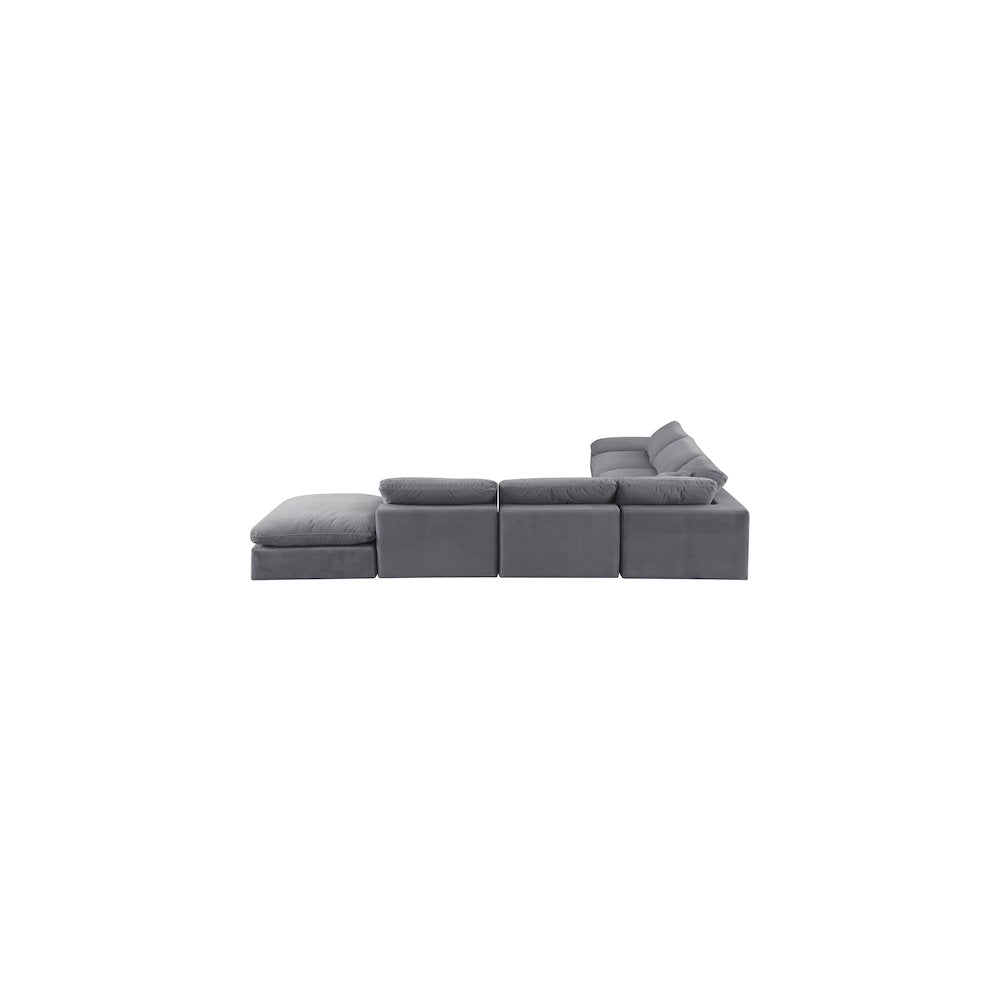Comfy Grey Velvet Modular Sectional