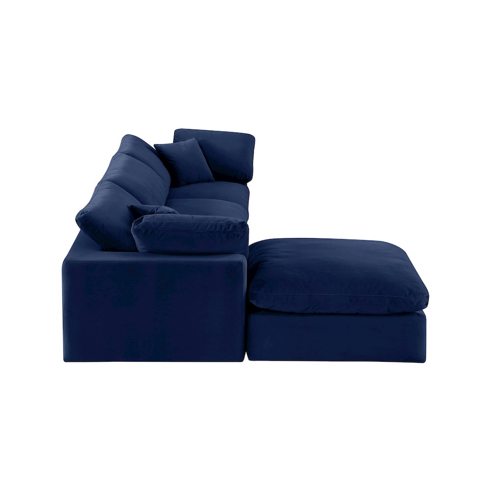 Comfy Navy Velvet Modular Sectional