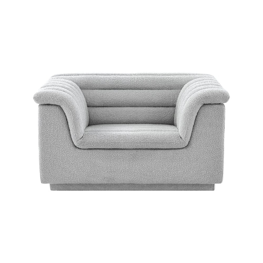 Cascade Grey Boucle Fabric Chair