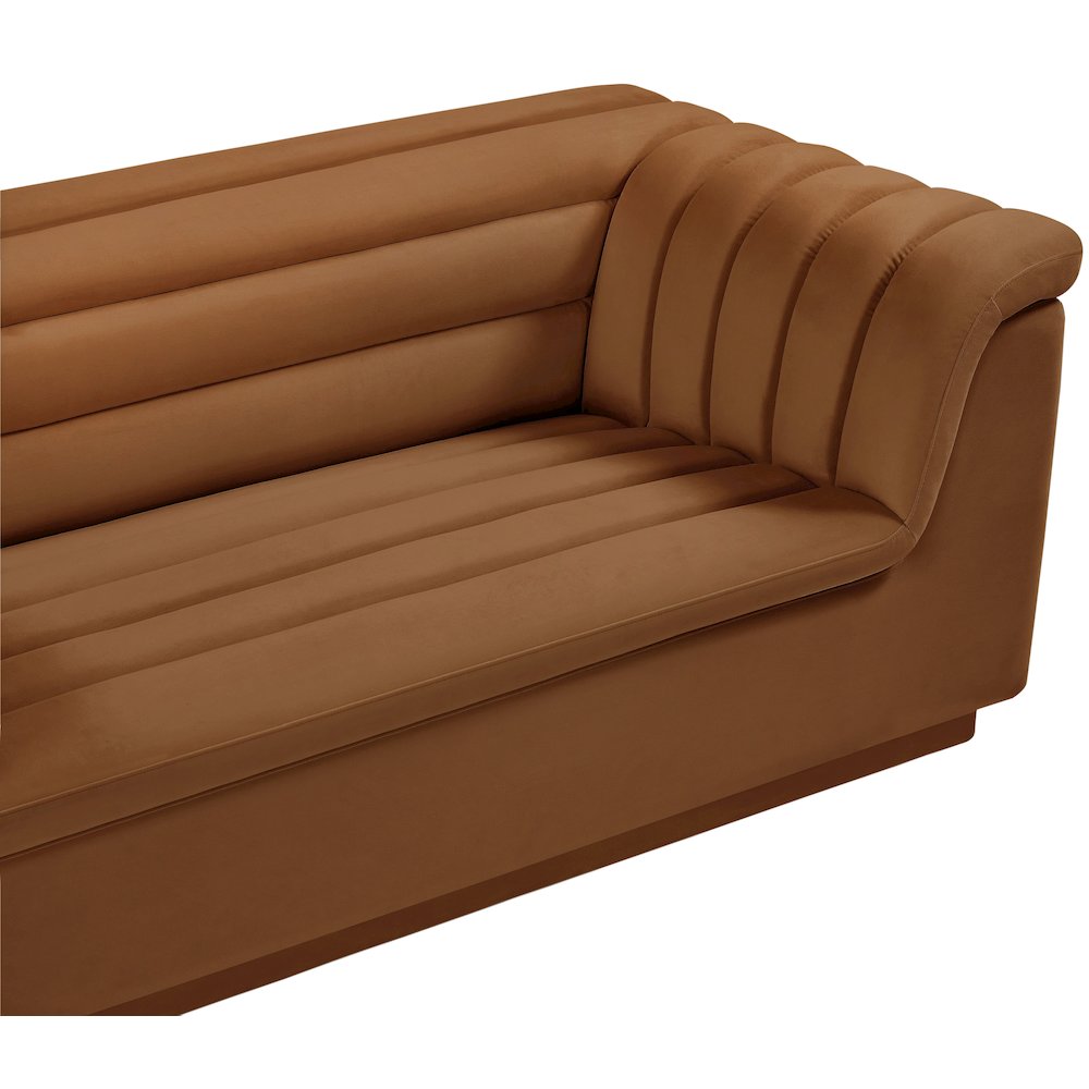 Cascade Saddle Velvet Fabric Loveseat