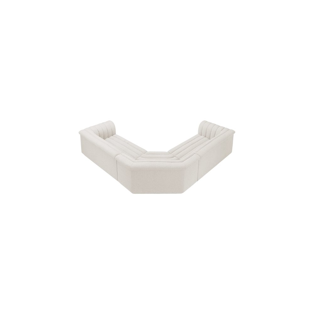 Cascade Cream Boucle Fabric Modular Sectional