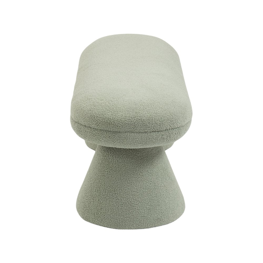 Drum Mint Faux Shearling Teddy Fabric Bench