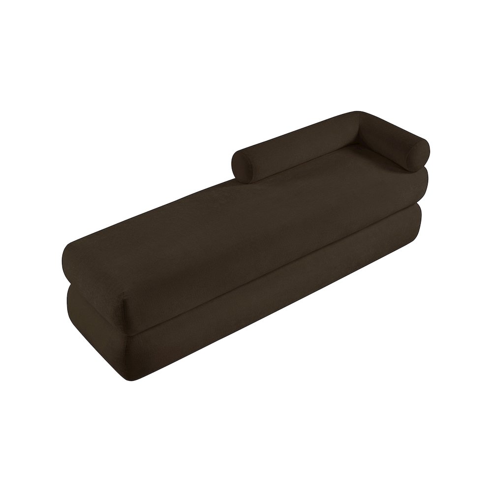 Kennedy Brown Chenille Fabric Bench