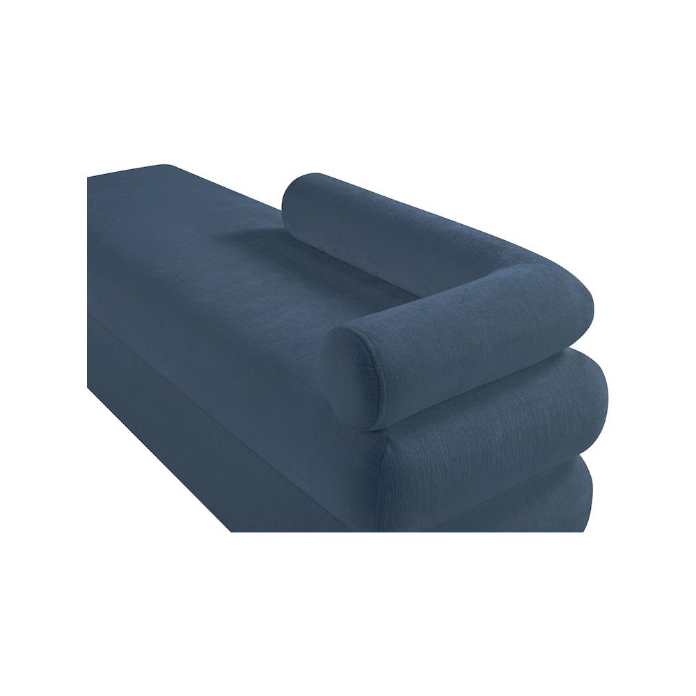 Kennedy Light Blue Chenille Fabric Bench