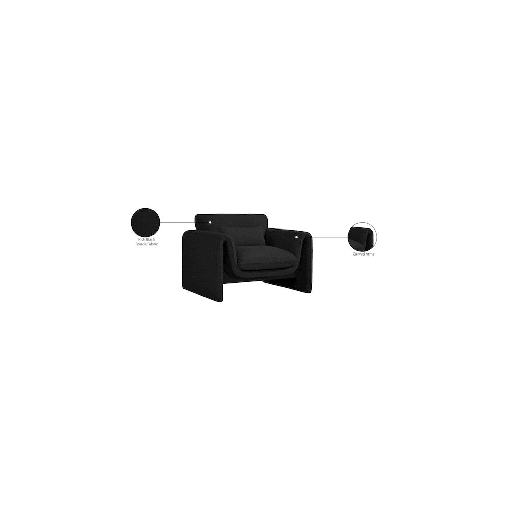 Stylus Black Boucle Fabric Chair