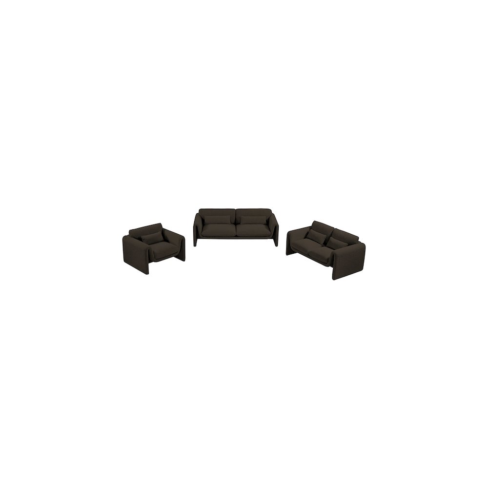 Stylus Brown Boucle Fabric Loveseat
