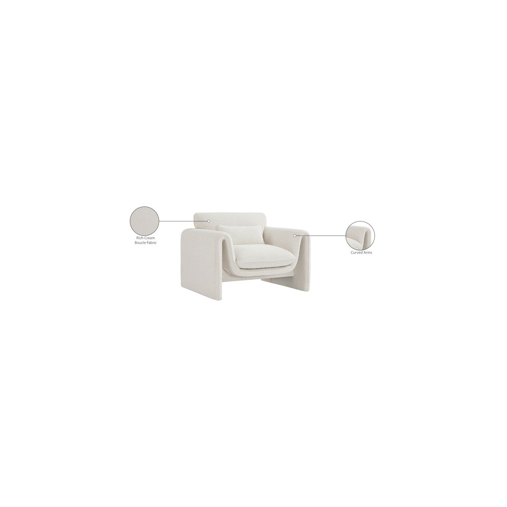 Stylus Cream Boucle Fabric Chair
