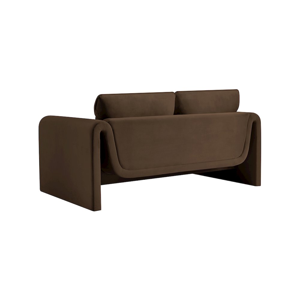 Sloan Brown Velvet Fabric Loveseat