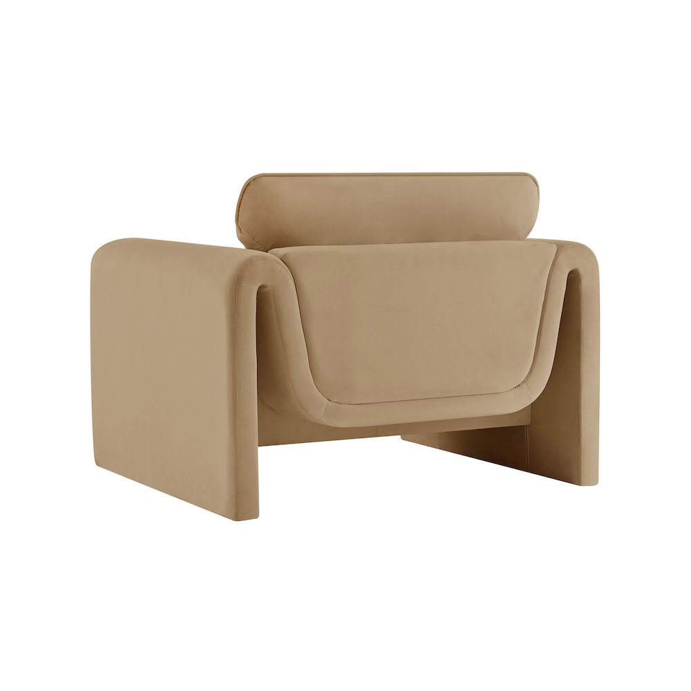 Sloan Camel Velvet Fabric Chair
