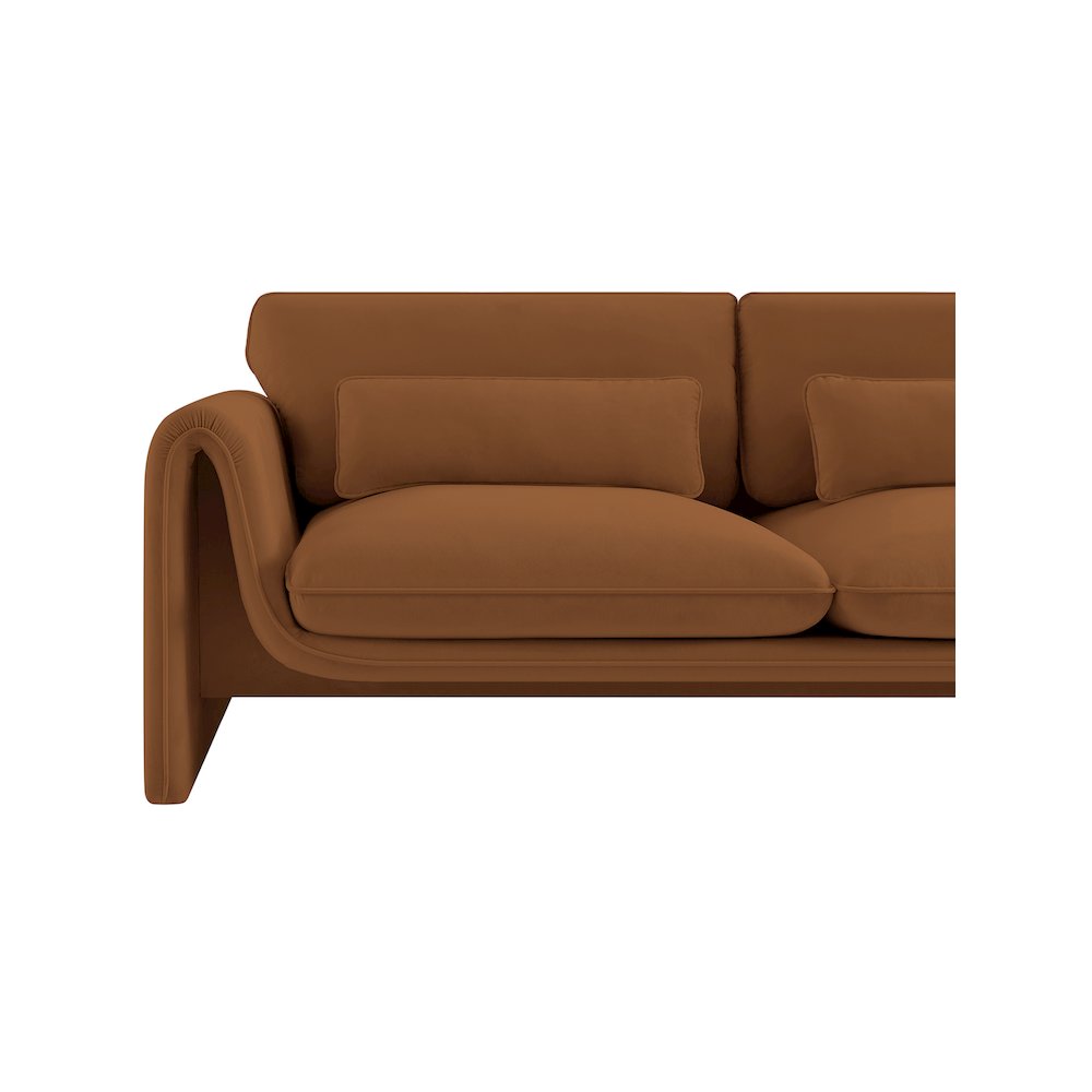 Sloan Saddle Velvet Fabric Loveseat