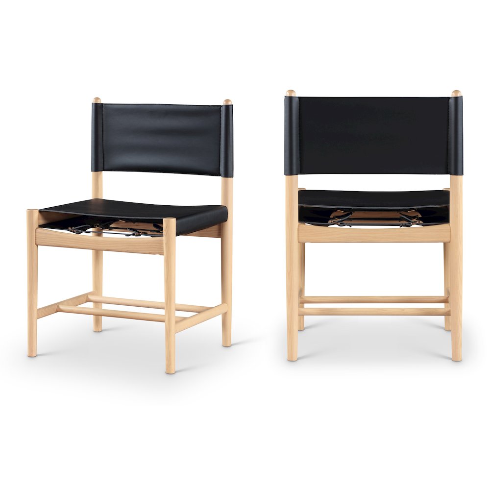 Rawlins Black Vegan Leather Upholstered Dining Chair, Set of 2