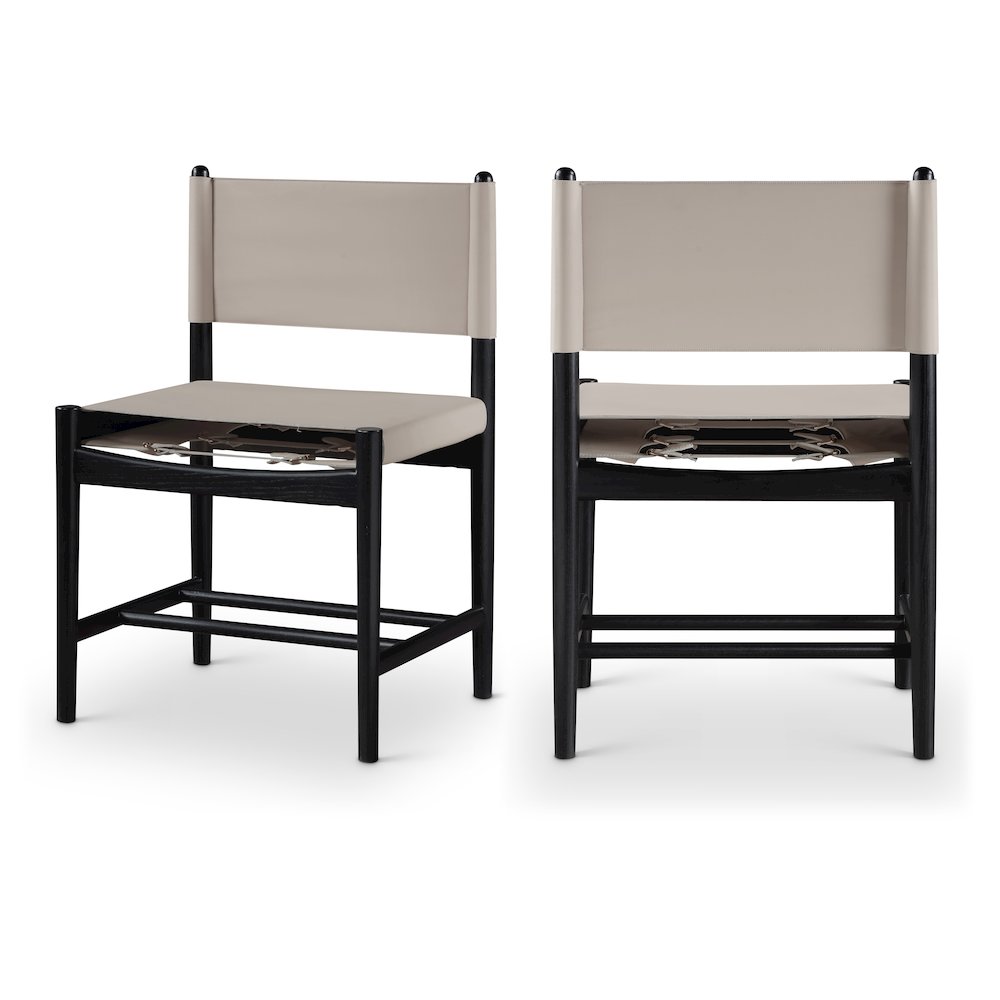 Rawlins Taupe Vegan Leather Upholstered Dining Chair, Set of 2