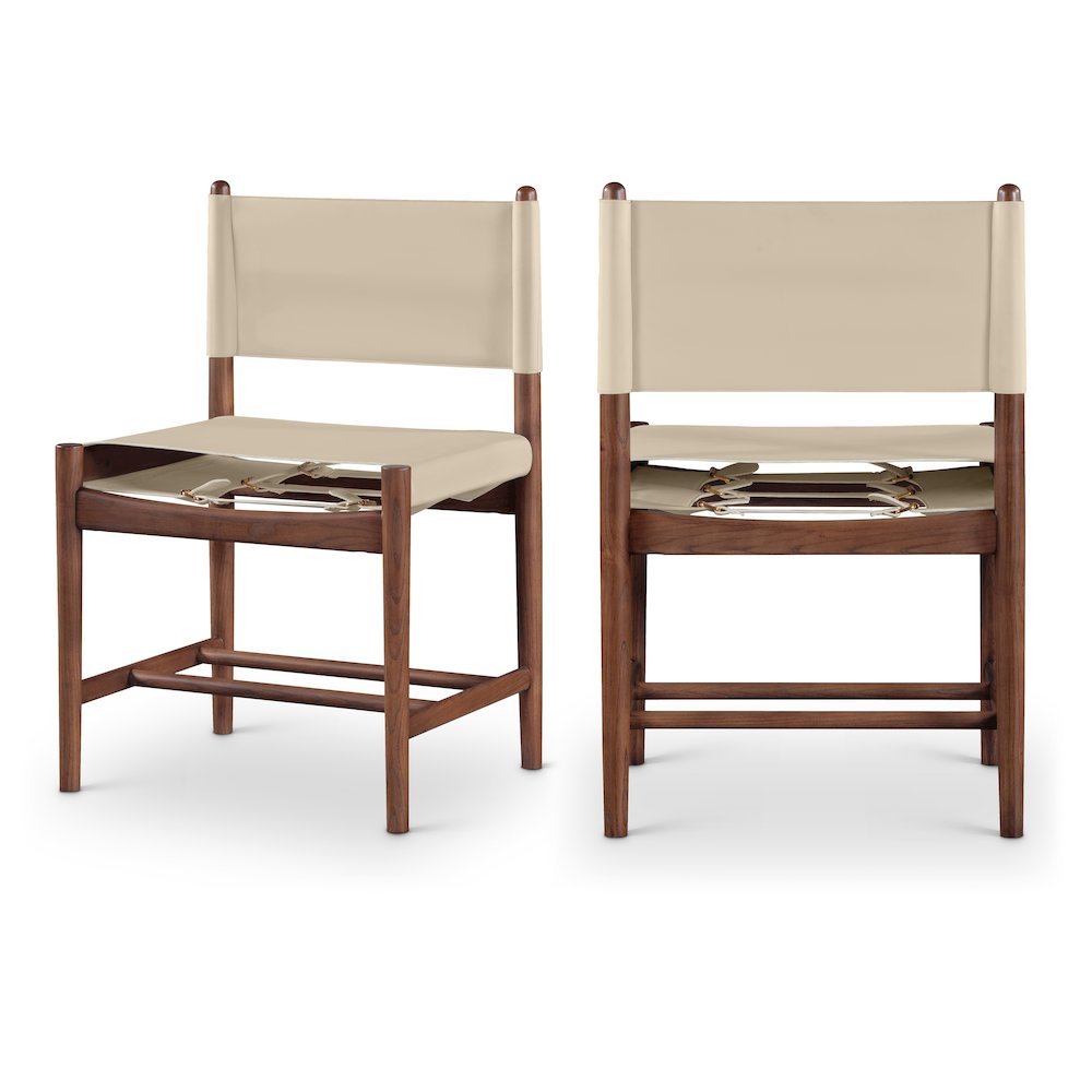 Rawlins Beige Vegan Leather Upholstered Dining Chair, Set of 2