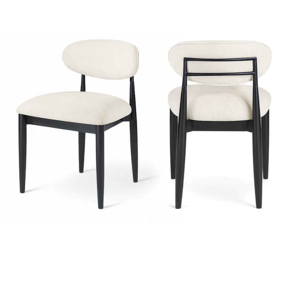 Riccio Beige Performance Fabric Upholstered Dining Side Chair, Set of 2