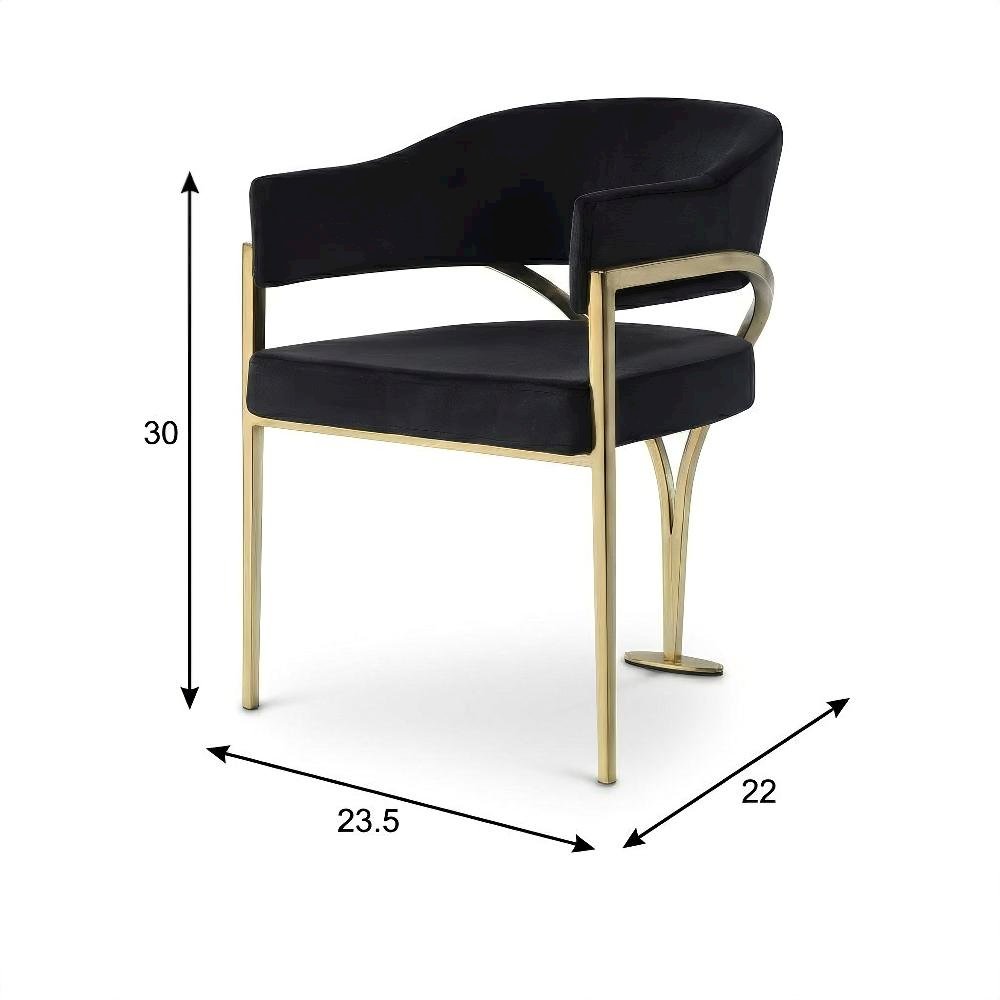 Gold Upholstered Dining Chairs Set of 2 with Armrests and Contemporary Design