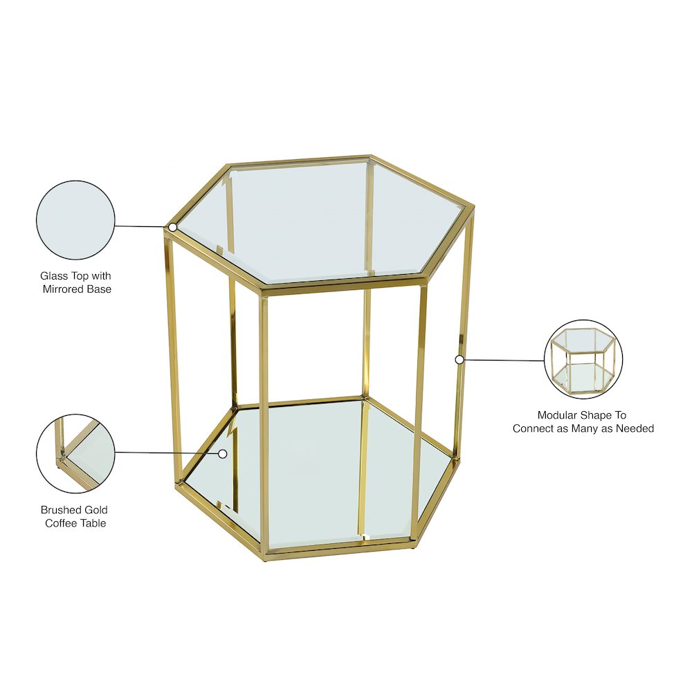 Sei Brushed Gold End Table