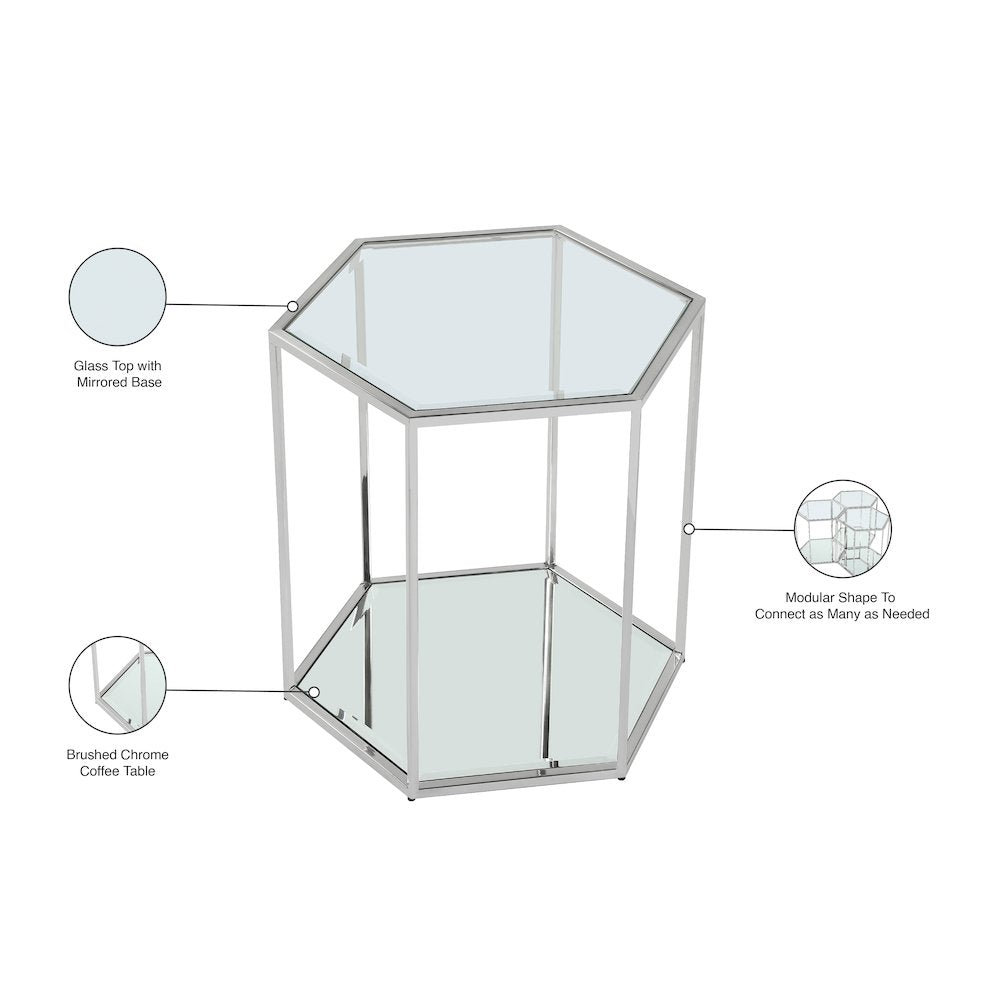 Sei Brushed Chrome End Table
