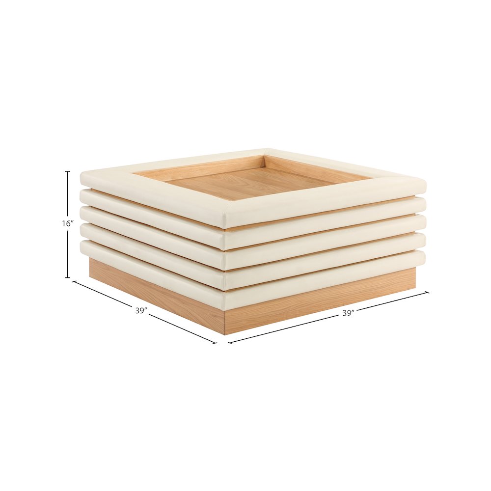 Rory Cream Vegan Leather Coffee Table