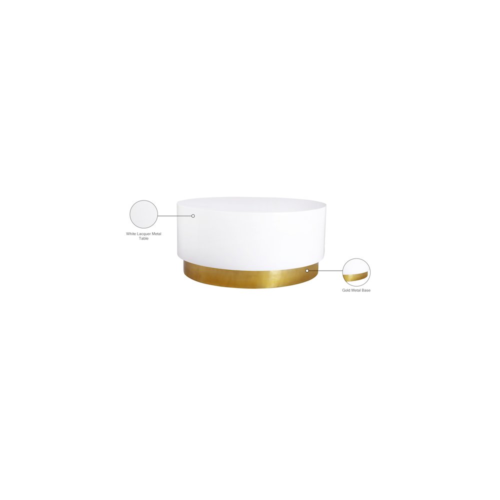 Deco White/Gold Coffee Table