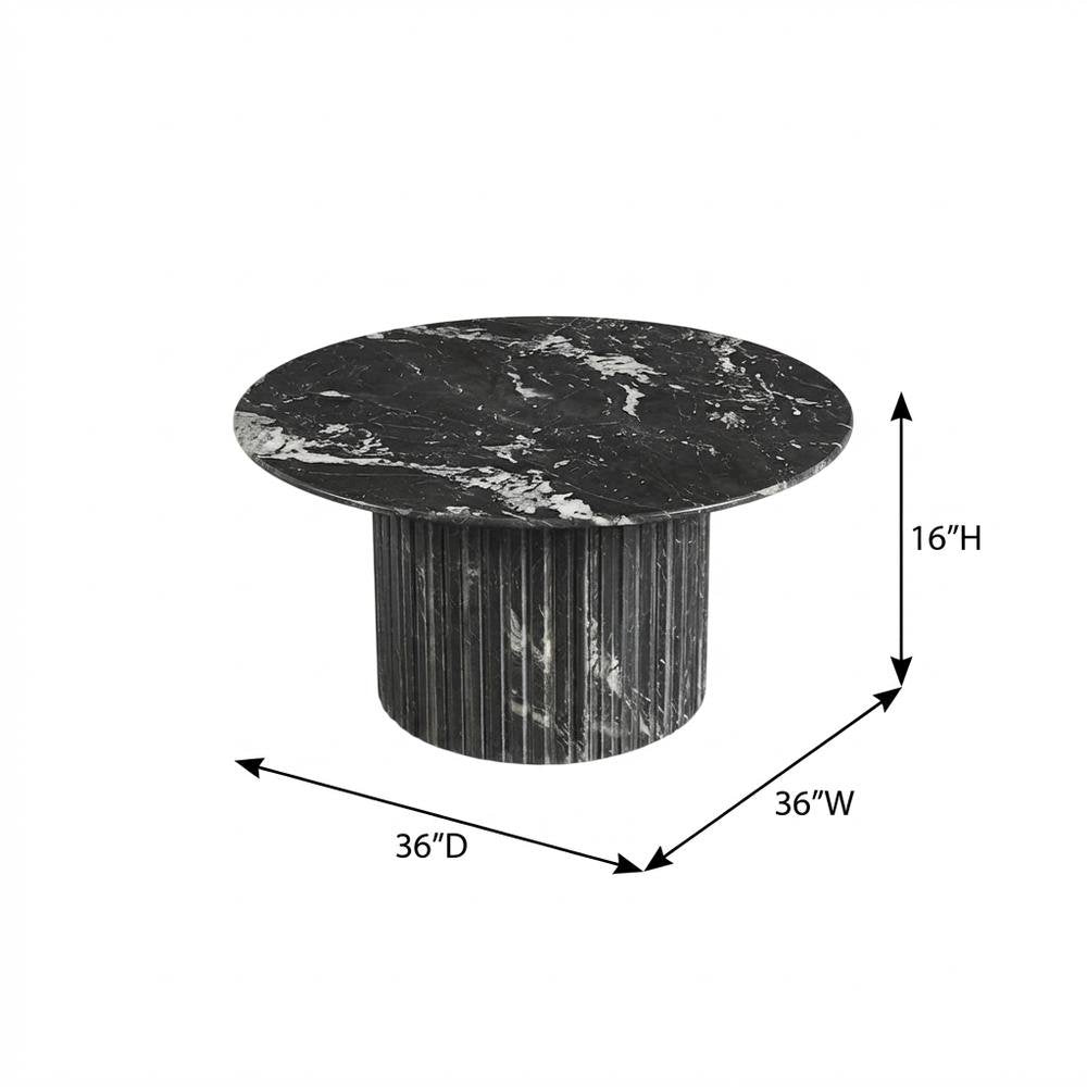 Contemporary Black Coffee Table with Pedestal Base, Art Deco Style