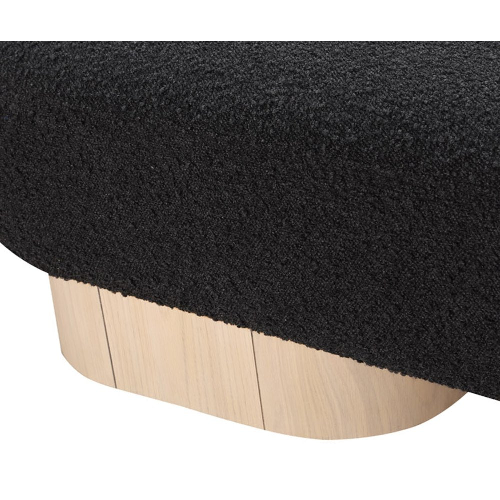 Robertson Black Boucle Fabric Bench