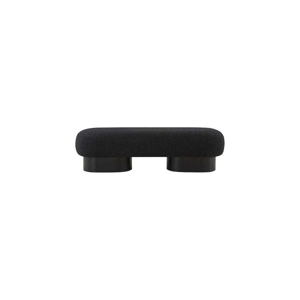 Robertson Black Boucle Fabric Bench