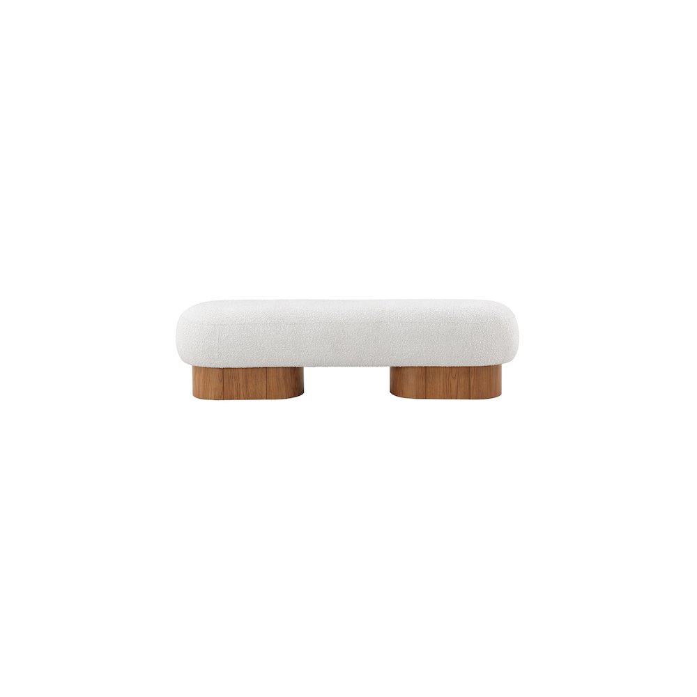 Robertson Cream Boucle Fabric Bench