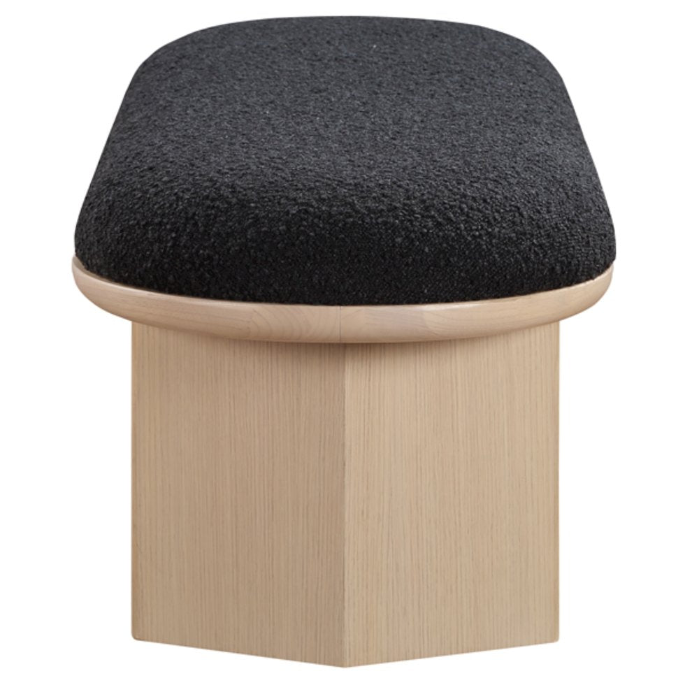 Wilshire Black Boucle Fabric Bench