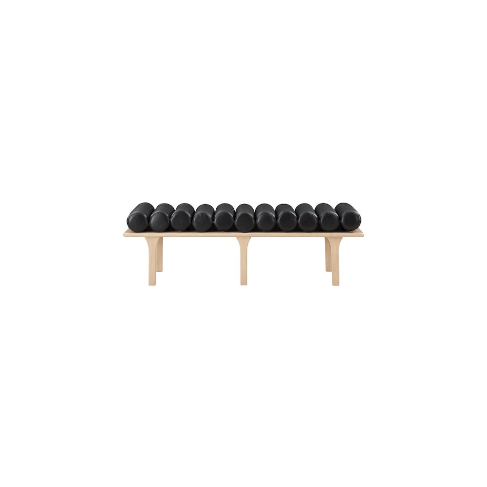 Landon Black Vegan Leather Bench