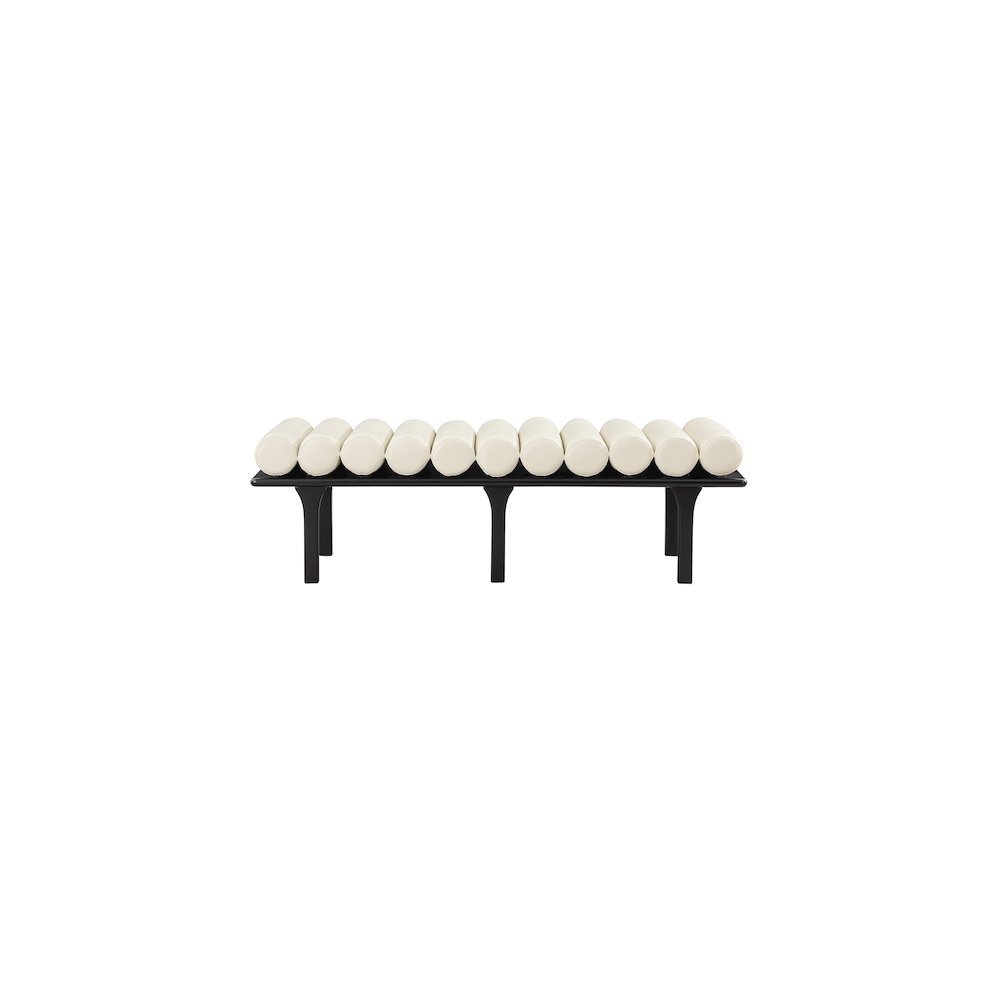 Landon Cream Vegan Leather Bench