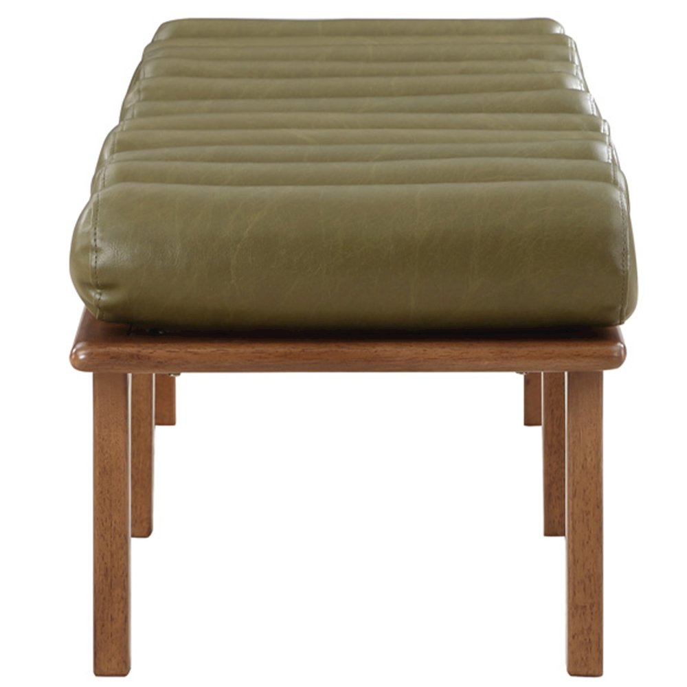 Landon Olive Green Vegan Leather Bench