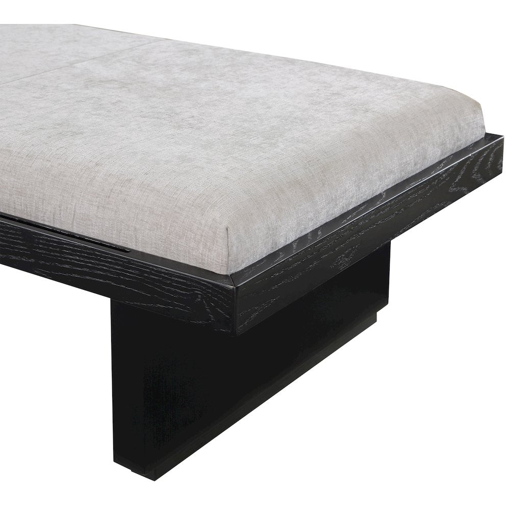 Arlington Light Grey Chenille Fabric Bench