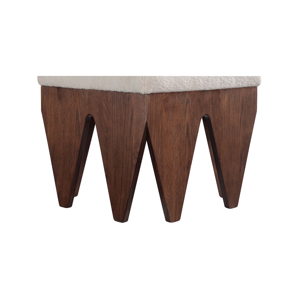 Altair Beige Velour Fur Fabric Bench