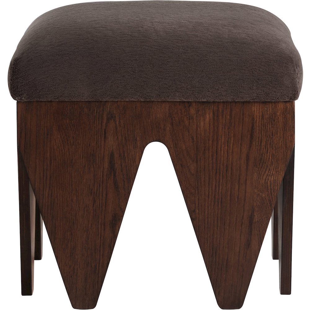 Altair Brown Velour Fur Fabric Bench
