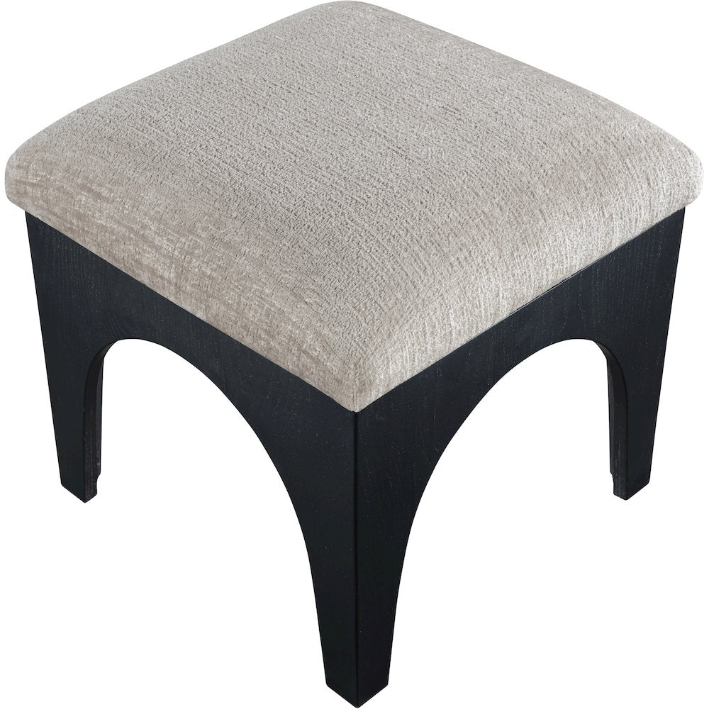 Lawson Grey Chenille Fabric Upholstered Ottoman