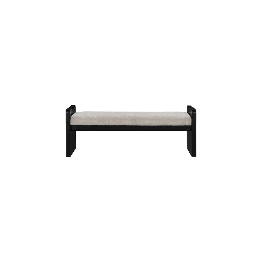 Sonia Beige Velour Fur Fabric Bench