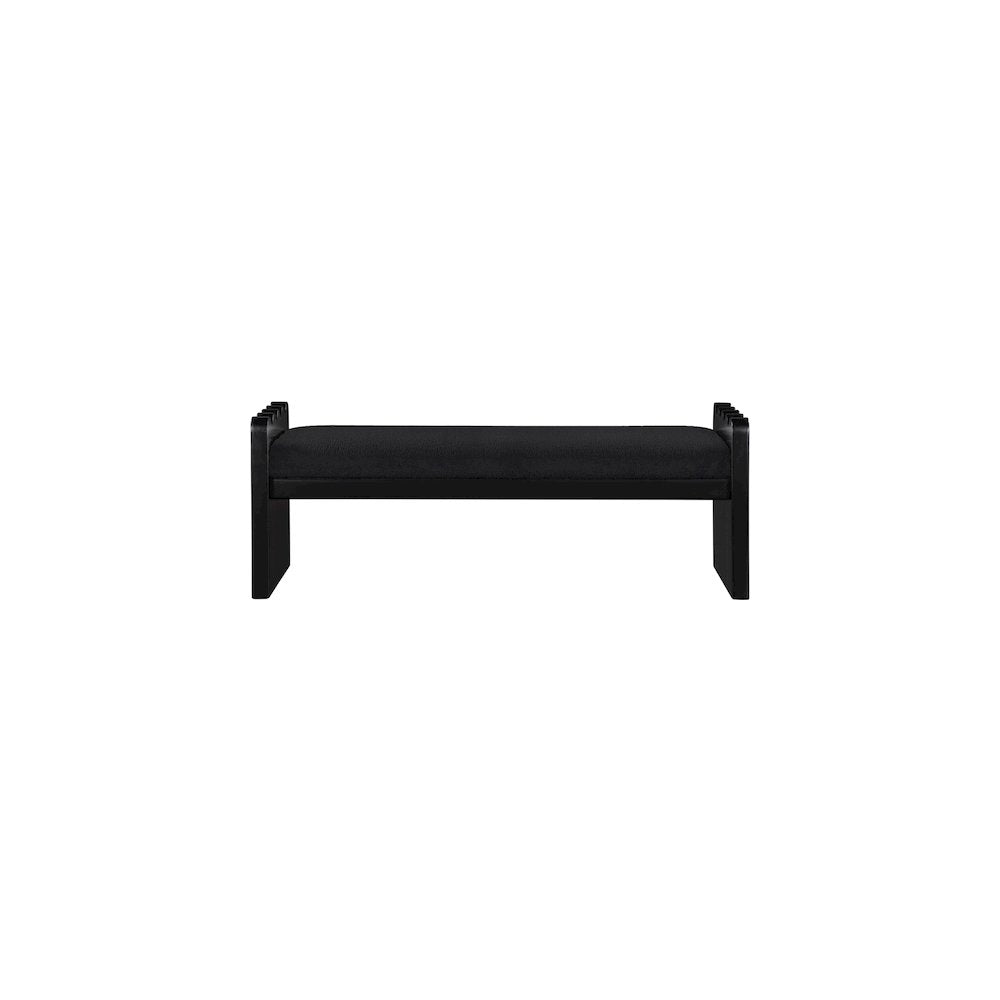Sonia Black Velour Fur Fabric Bench