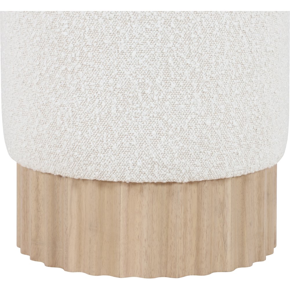 Veranda Cream Boucle Fabric Ottoman/Stool
