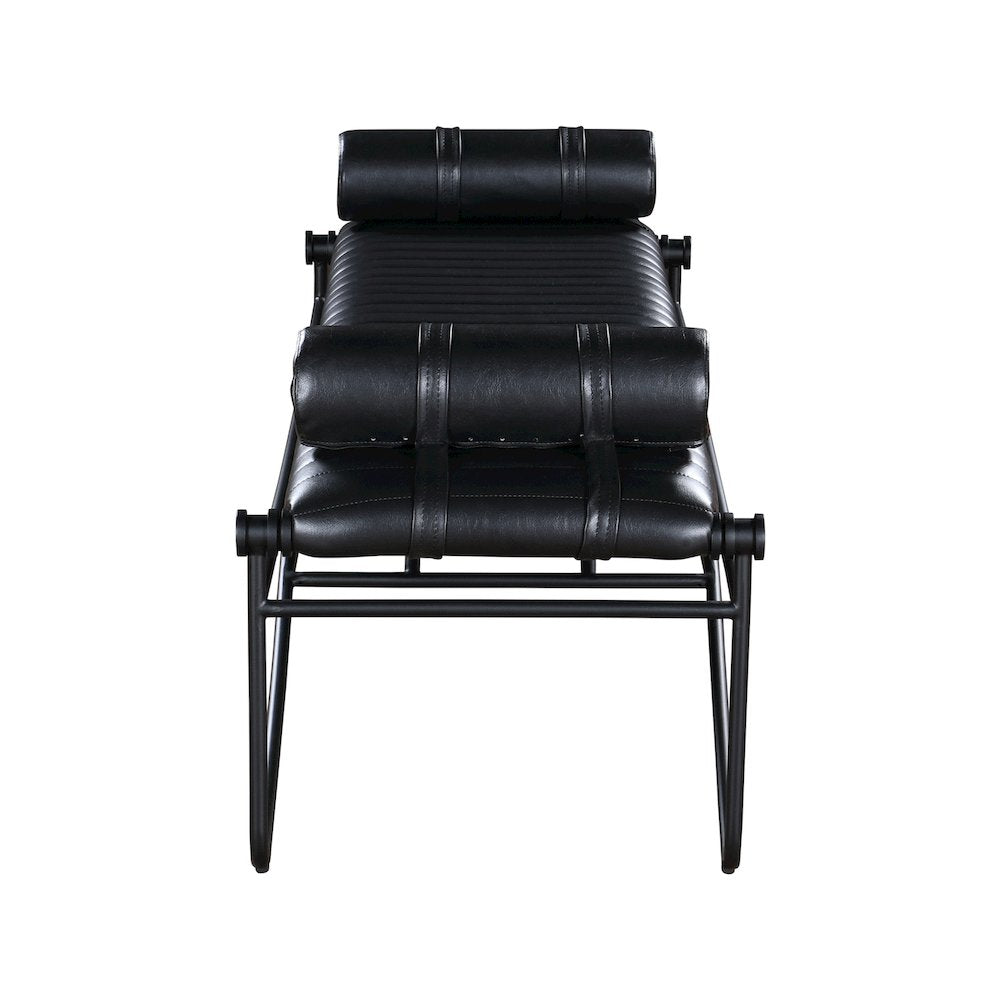 Gatsby Black Vegan Leather Bench