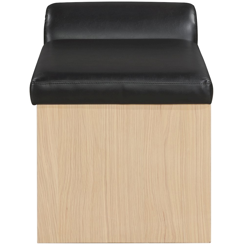 Delphine Black Vegan Leather Upholstered Bench