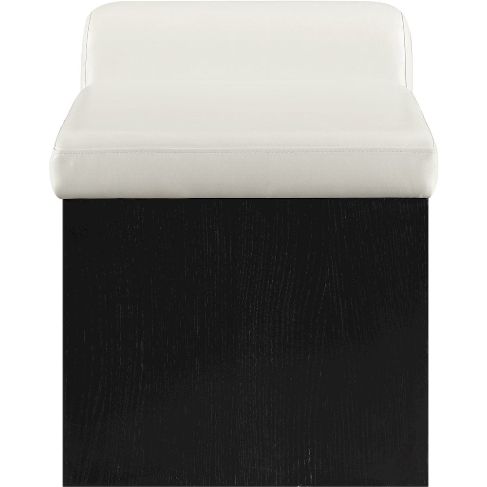 Delphine Cream Vegan Leather Upholstered Bench