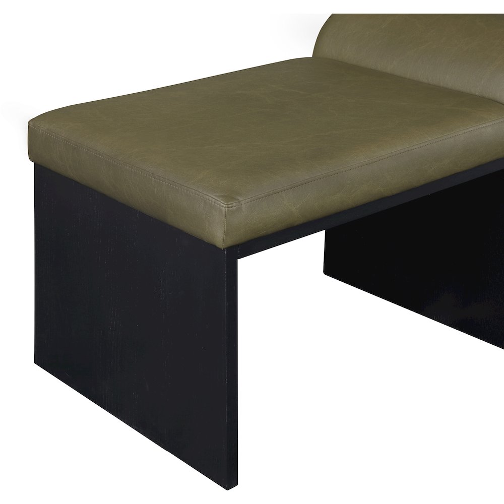 Delphine Olive Vegan Leather Upholstered Bench