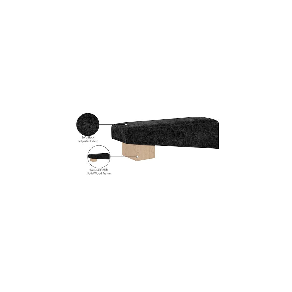 Alora Black Fabric Bench