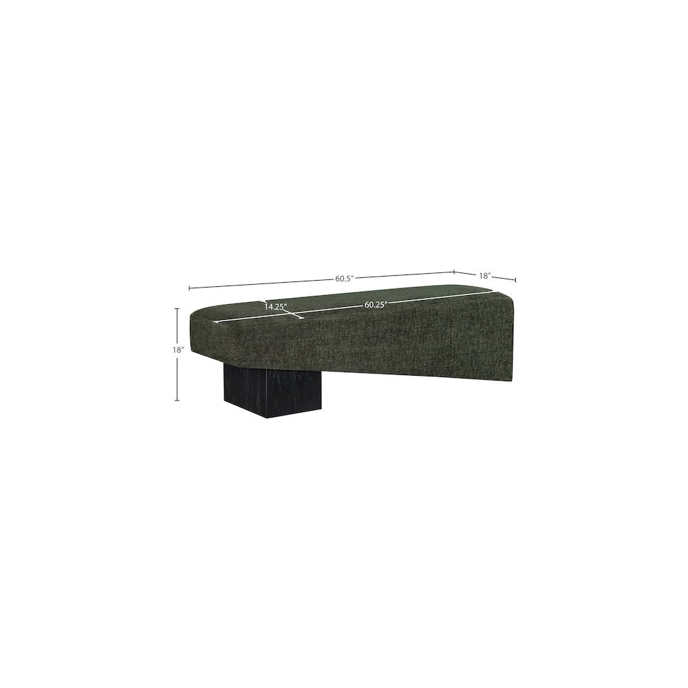 Alora Green Fabric Bench