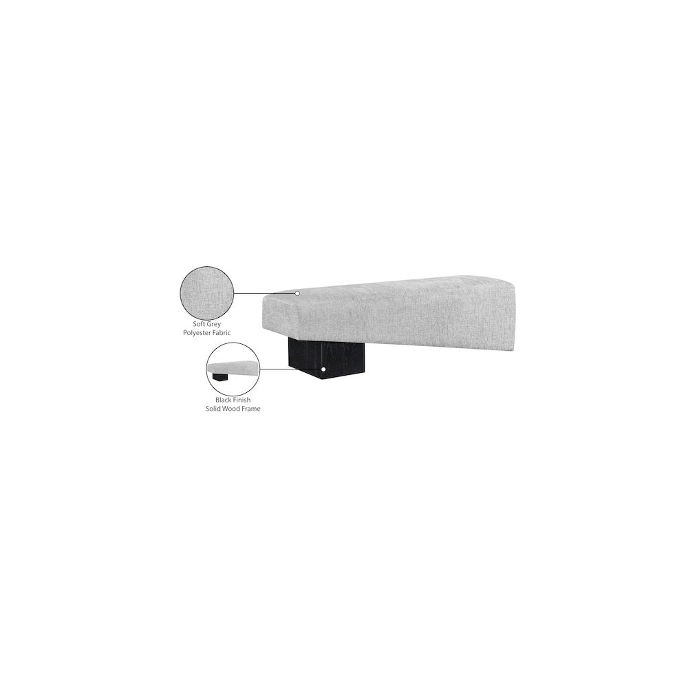 Alora Grey Fabric Bench