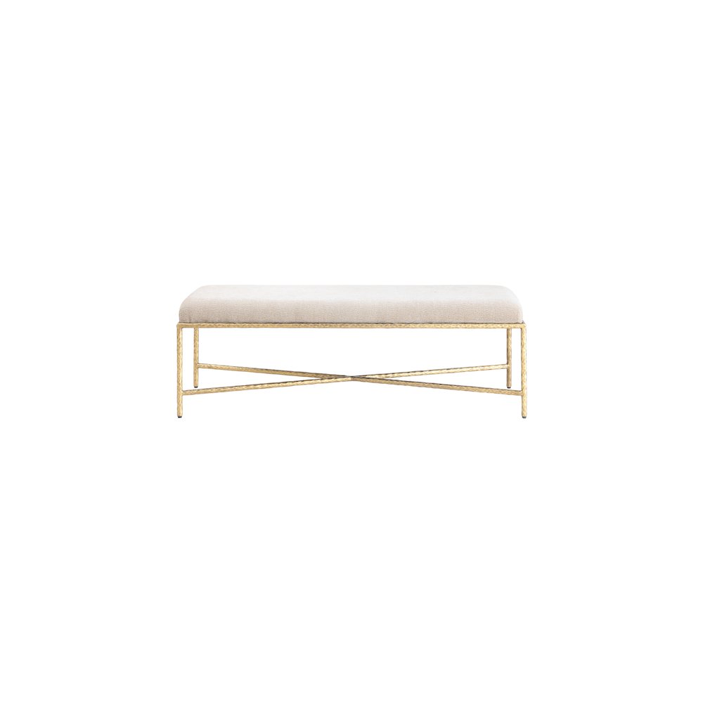 Valley Beige Chenille Fabric Bench