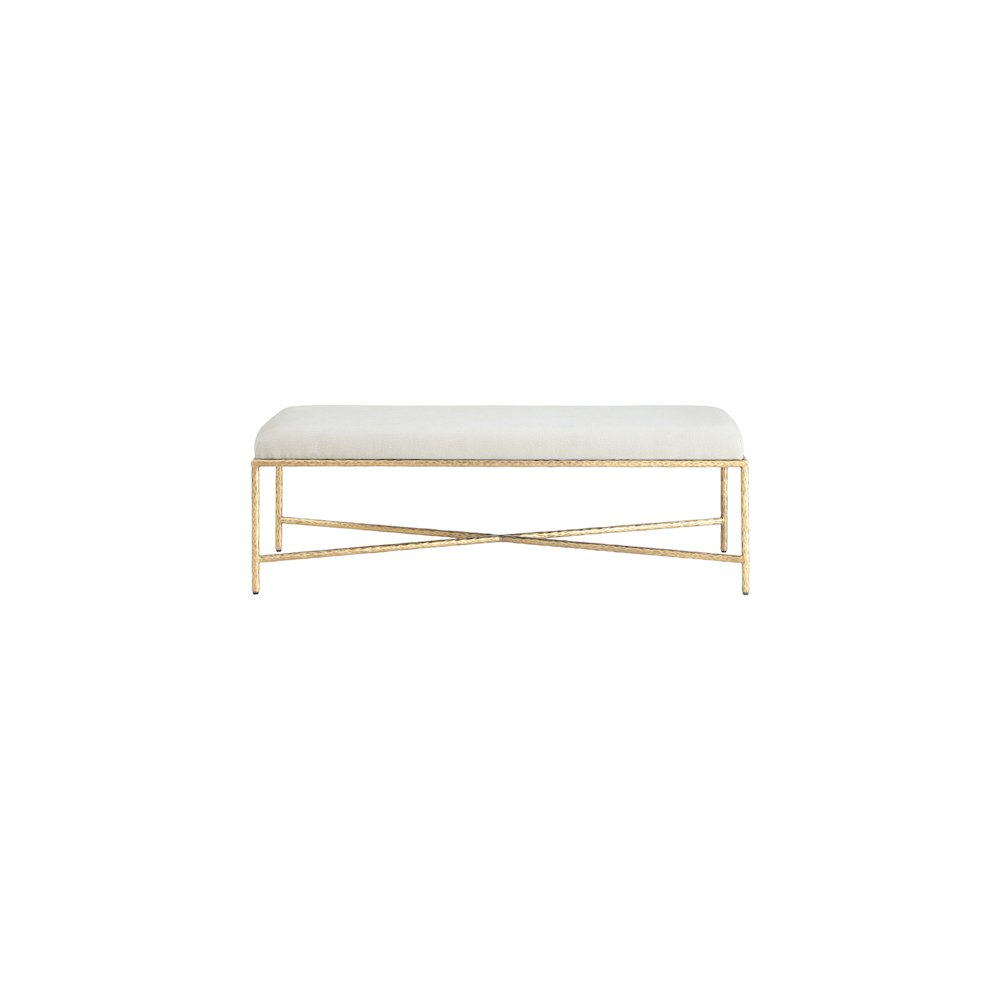 Valley Cream Chenille Fabric Bench