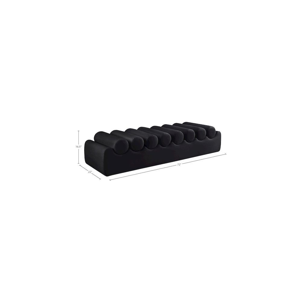 Rumble Black Vegan Leather Bench